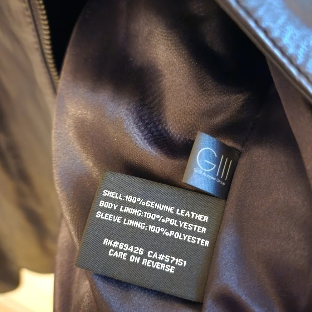Black Rivet 100% Genuine Leather Jacket Large - Picture 7 of 7